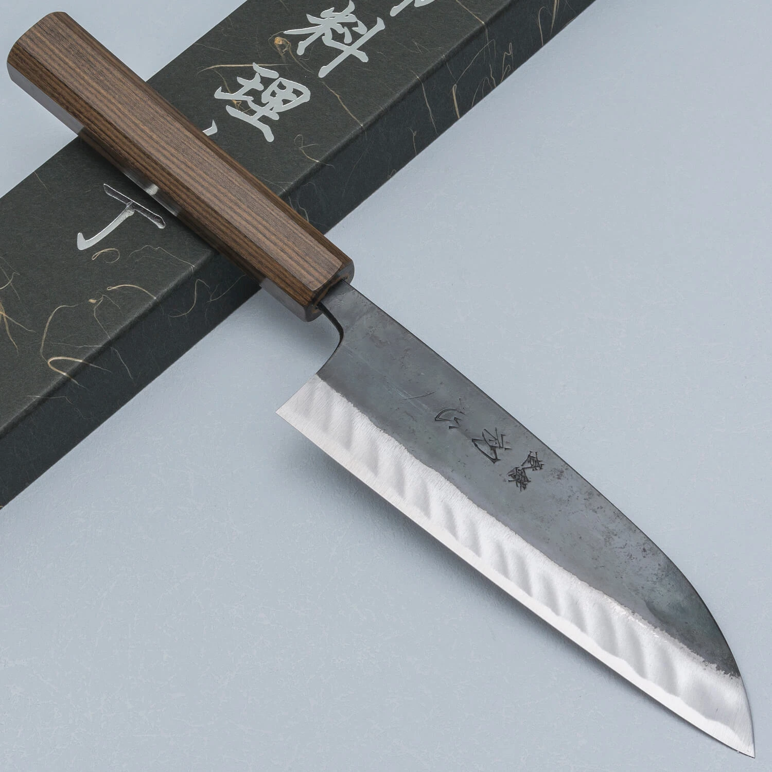 【2個セット】DAMINGOOD!! KURO TSUNAGU Hatsukokoro Kuronami Aogami #2 Santoku 16.5 cm - HK-HK-KURONAMI